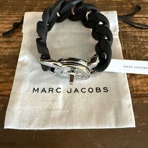 Marc Jacobs Black Chain Bracelet with Silver Clasp